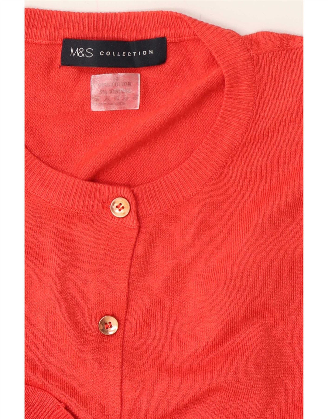 Marks & Spencer Suéter tipo cárdigan de ajuste regular para mujer Reino Unido 42 Algodón rojo mediano