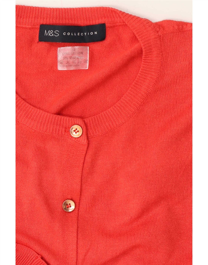 Marks & Spencer Suéter tipo cárdigan de ajuste regular para mujer Reino Unido 42 Algodón rojo mediano