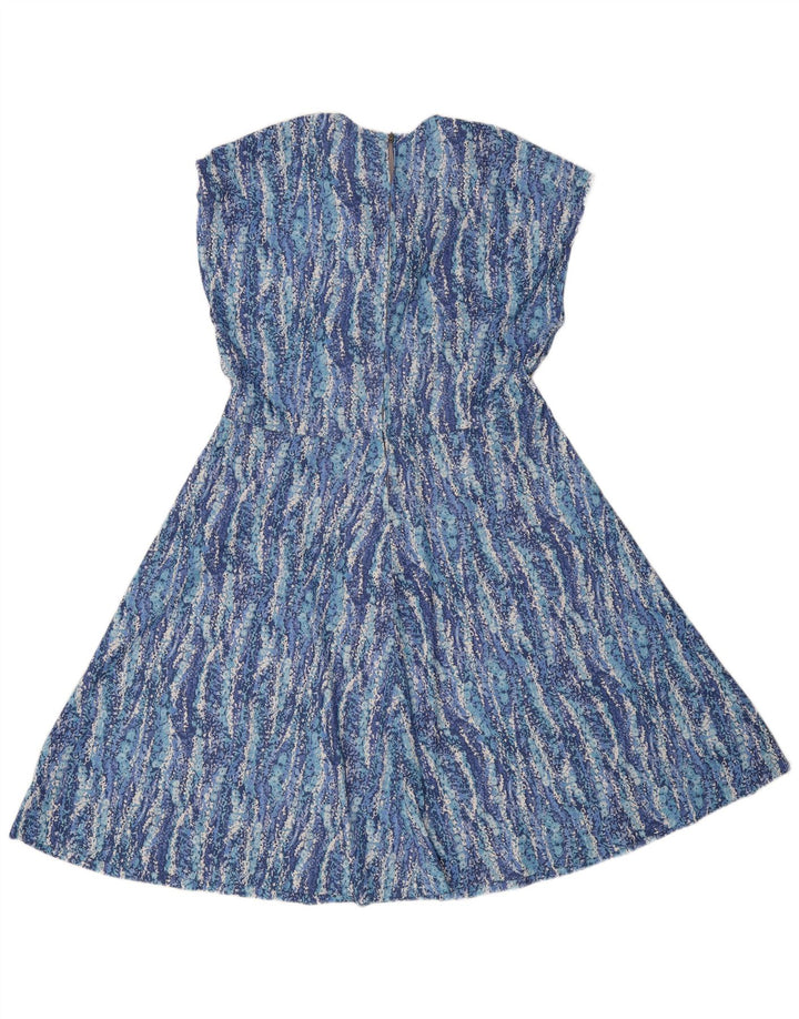 Vestido vintage sin mangas para mujer IT 44 Poliéster floral azul medio