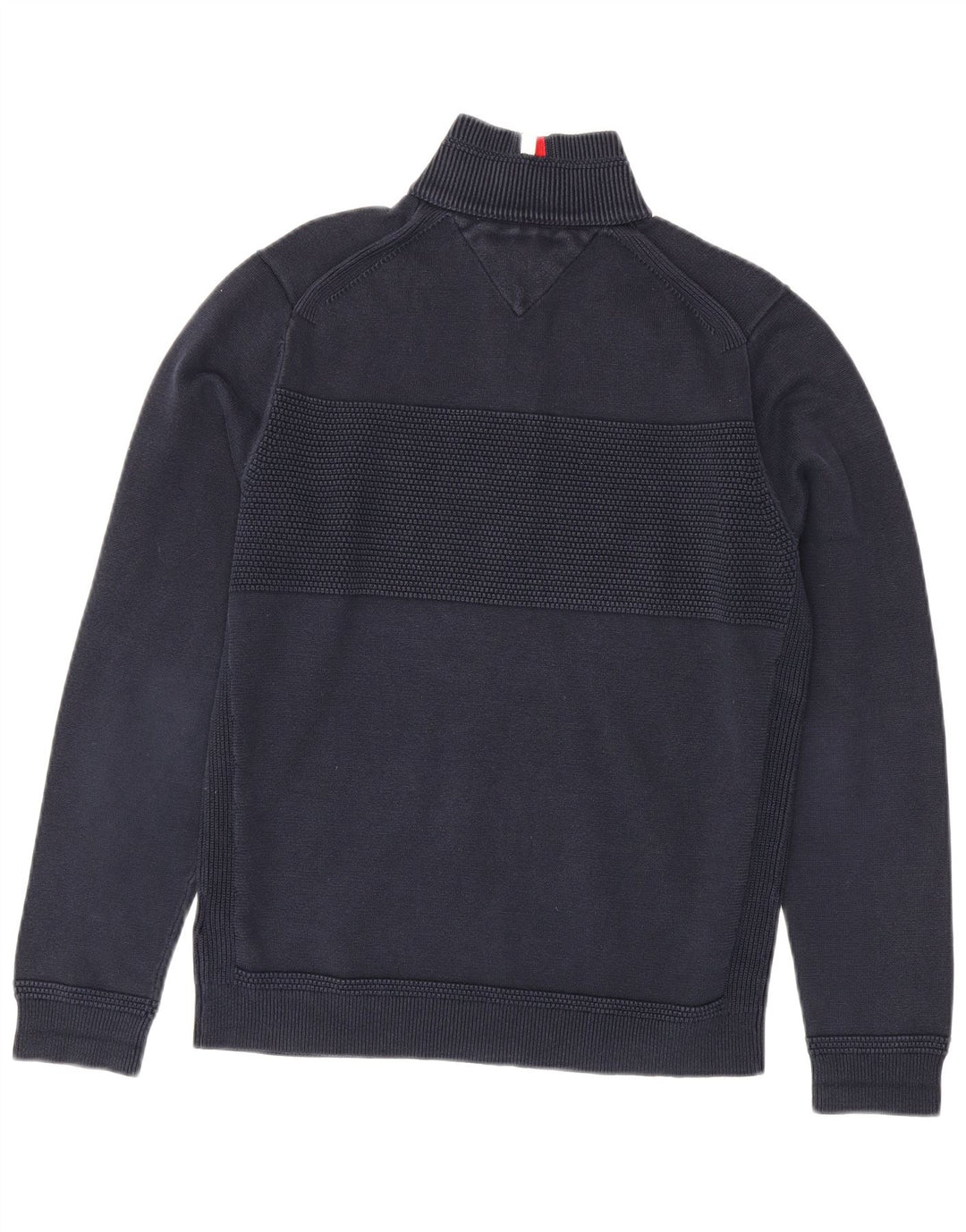 Tommy Hilfiger Jersey con cuello y cremallera para hombre de algodón azul marino mediano