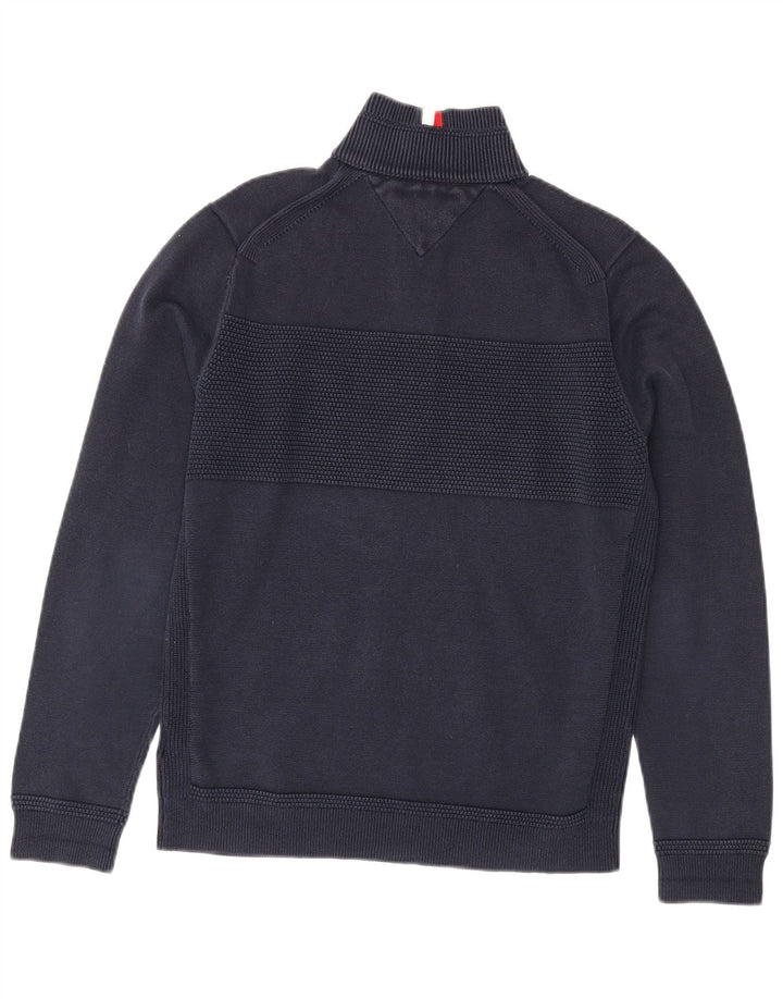 Tommy Hilfiger Jersey con cuello y cremallera para hombre de algodón azul marino mediano