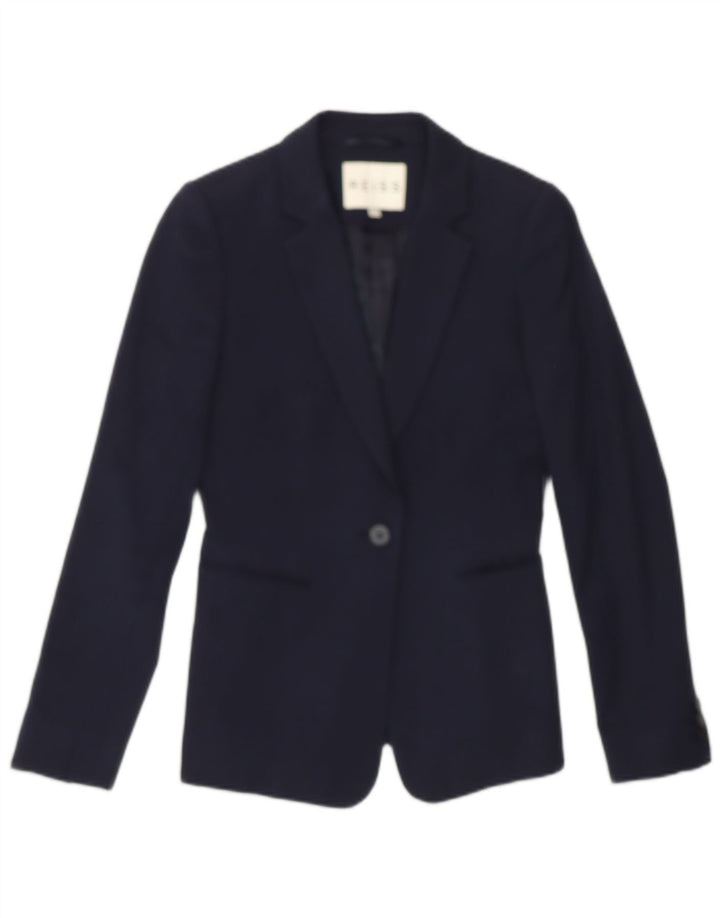 REISS Chaqueta tipo blazer de 1 botón para mujer UK 6 XS Azul marino