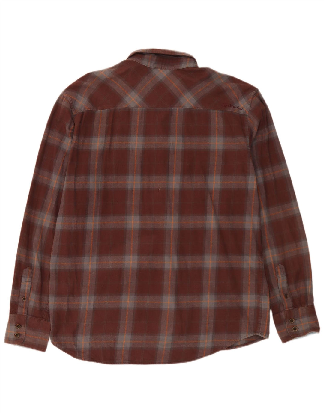 Quiksilver Camisa De Franela De Algodón A Cuadros Marrón Grande Hombre