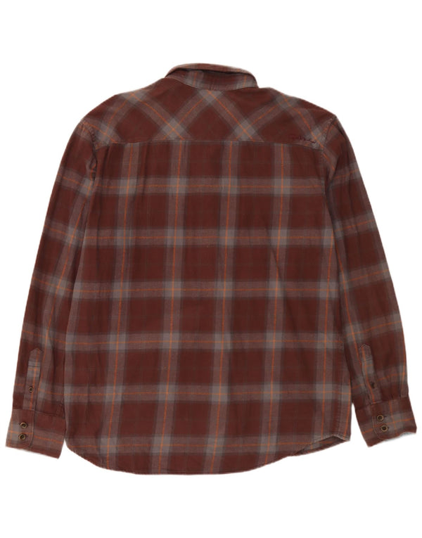 Quiksilver Camisa De Franela De Algodón A Cuadros Marrón Grande Hombre