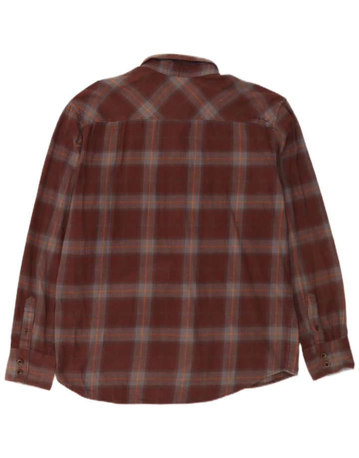Quiksilver Camisa De Franela De Algodón A Cuadros Marrón Grande Hombre