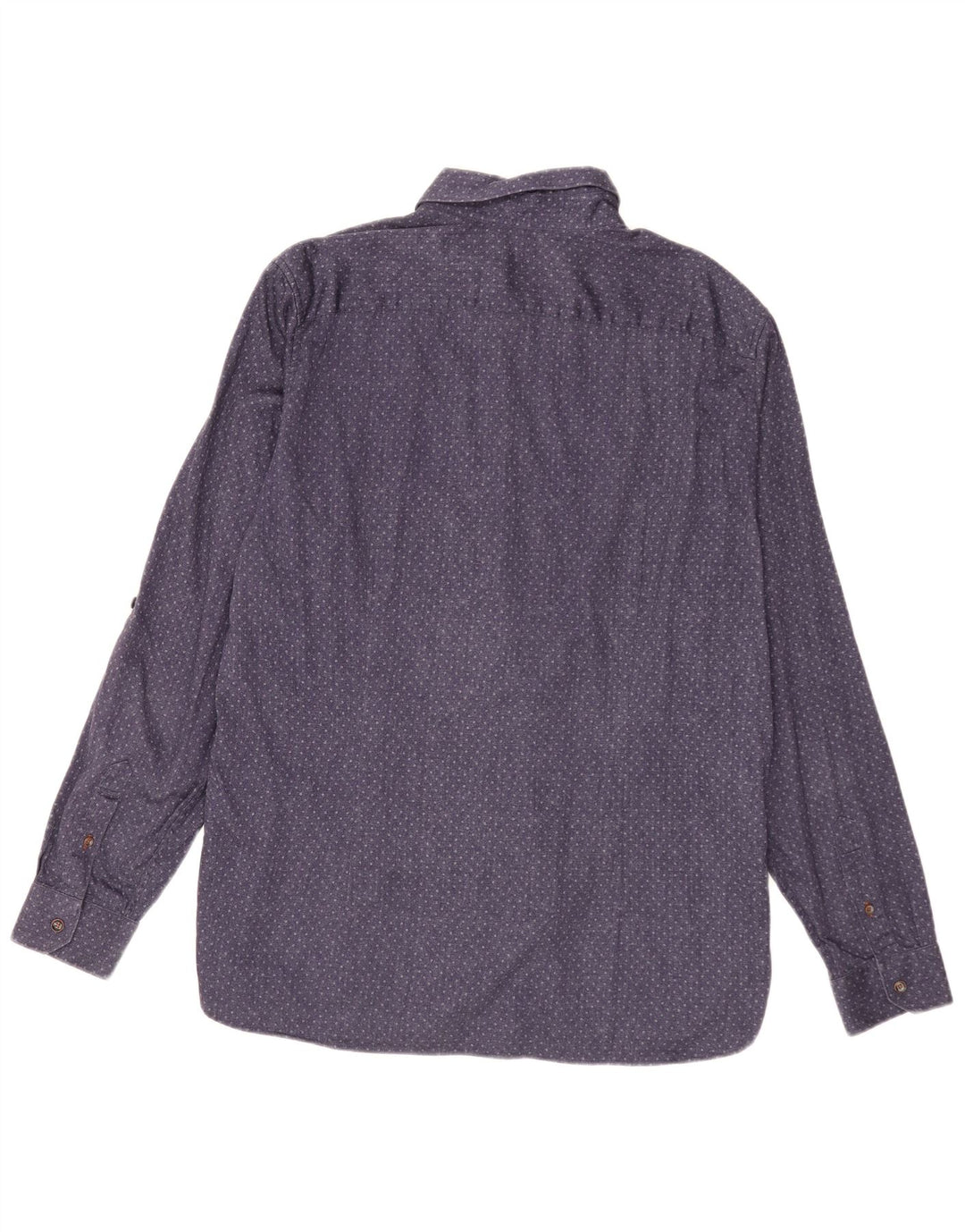 Ted Baker Camisa para hombre Talla 6 2XL Algodón con manchas azul marino