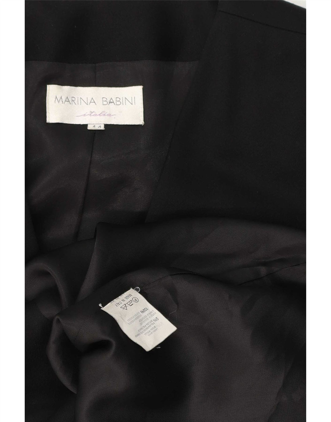 Marina Babini Chaqueta Blazer De Mujer De Doble Botonadura IT 44 Mediana Lana Negra