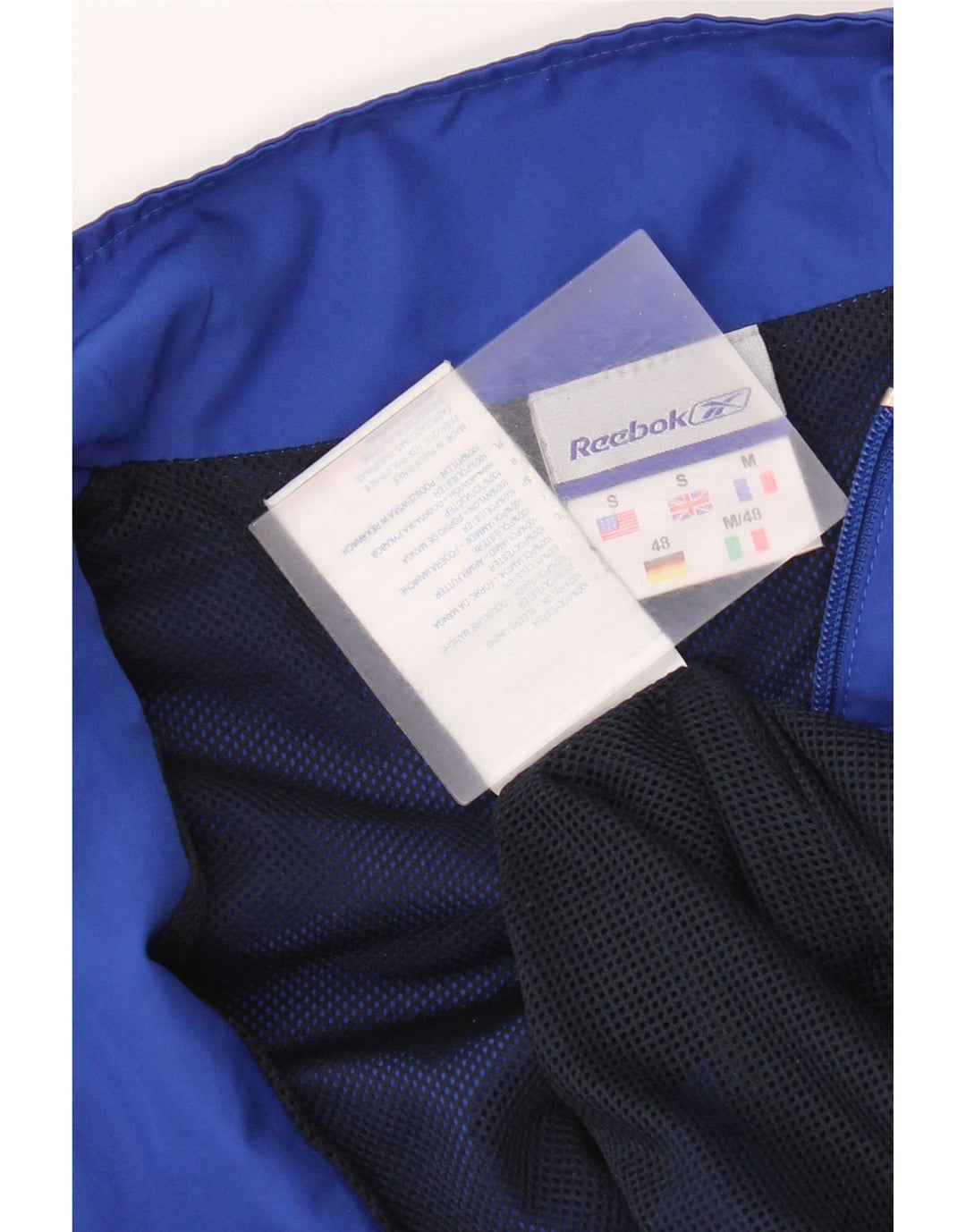 Reebok Hombre Chándal Top Chaqueta Pequeña Azul Poliéster