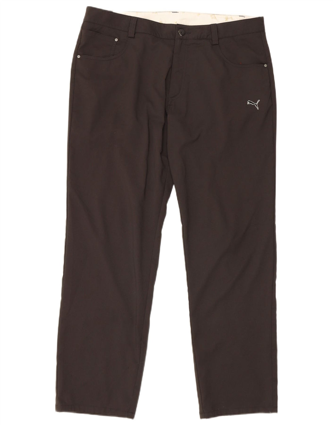 Pantalones casuales rectos para hombre Puma W36 L32 Poliéster negro