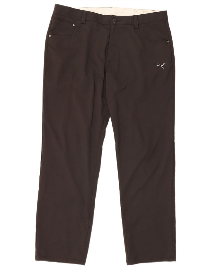 Pantalones casuales rectos para hombre Puma W36 L32 Poliéster negro