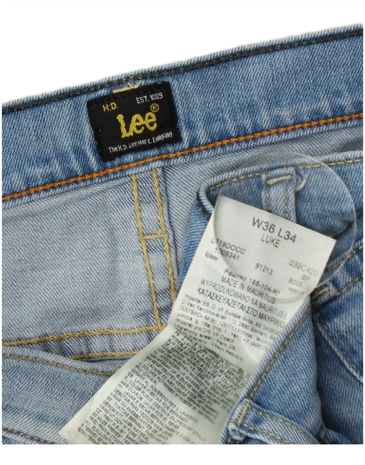 LEE Hombre Luke Slim Jeans W36 L34 Algodón Azul