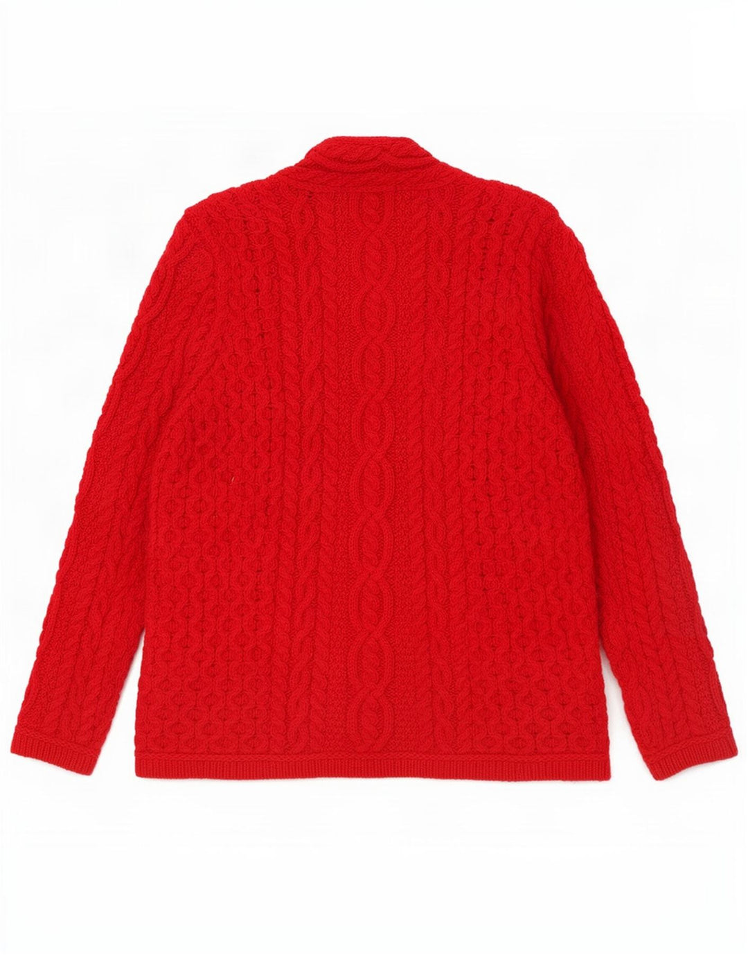 Aran Crafts - Cárdigan para mujer, talla 40, lana merina roja mediana