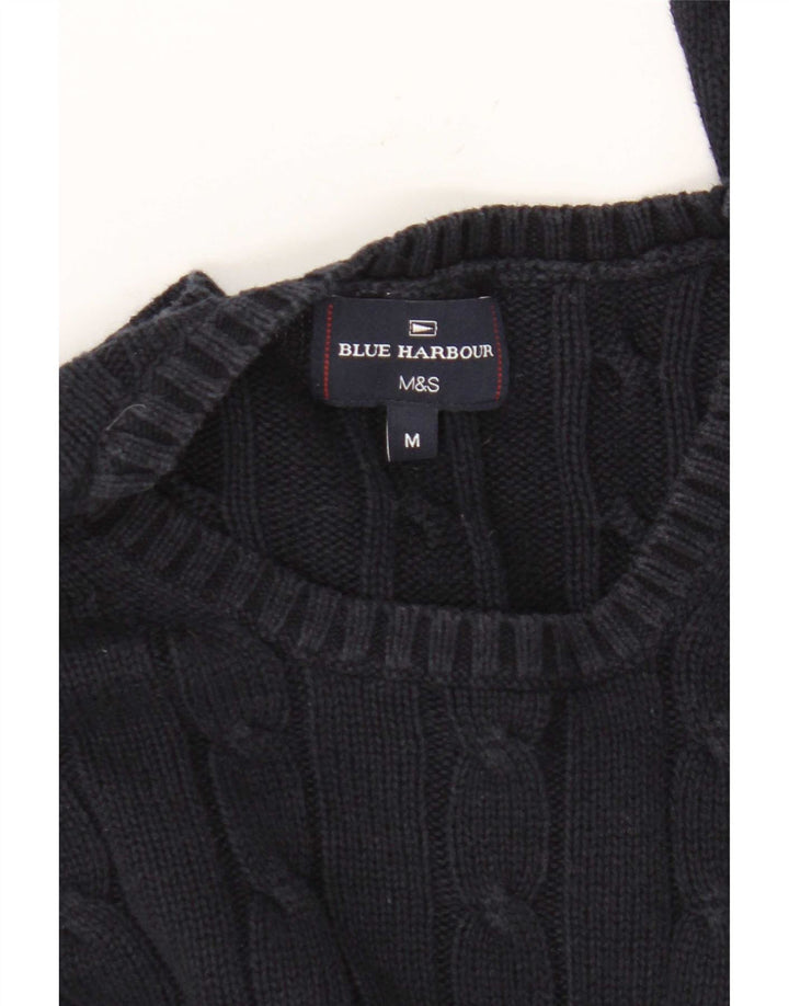 Marks & Spencer Jersey de cuello redondo azul Harbor para hombre Azul marino mediano