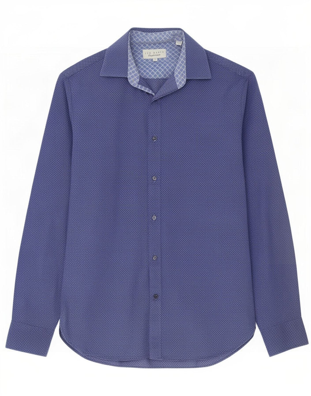 Ted Baker Camisa para hombre Talla 15 Mediana Algodón con manchas azul marino