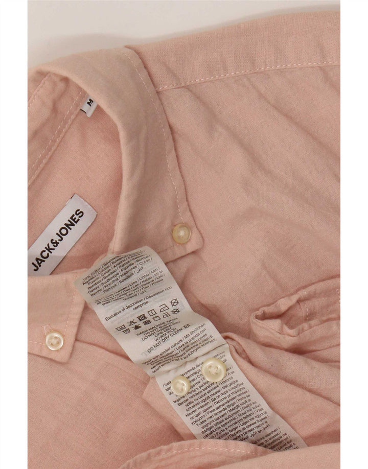 Camisa Jack & Jones Hombre Manga Corta Algodón Rosa Medio