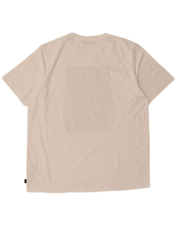 Diesel Hombre Camiseta Gráfica Top Grande Algodón Blanco