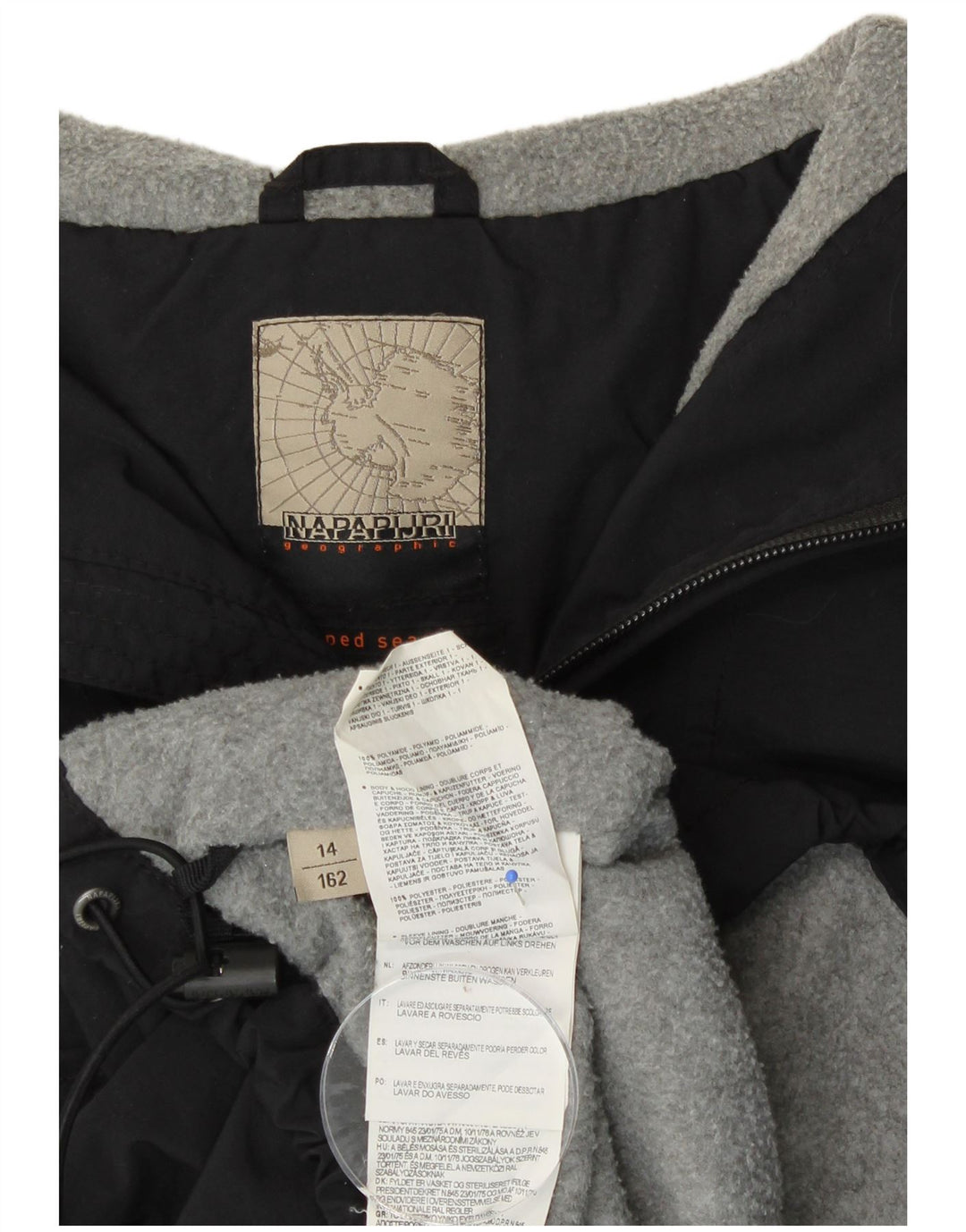 Napapijri Chaqueta anorak con capucha y gráfico para niños 13-14 años Negro Poliéster