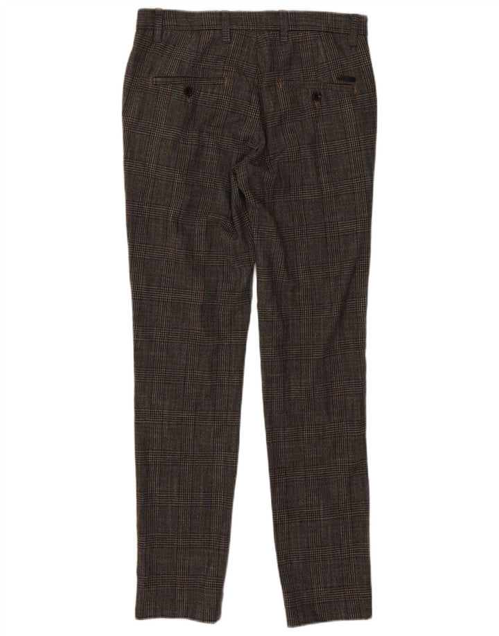 Jack & Jones Pantalón de traje ajustado para hombre W30 L32 Poliéster a cuadros grises