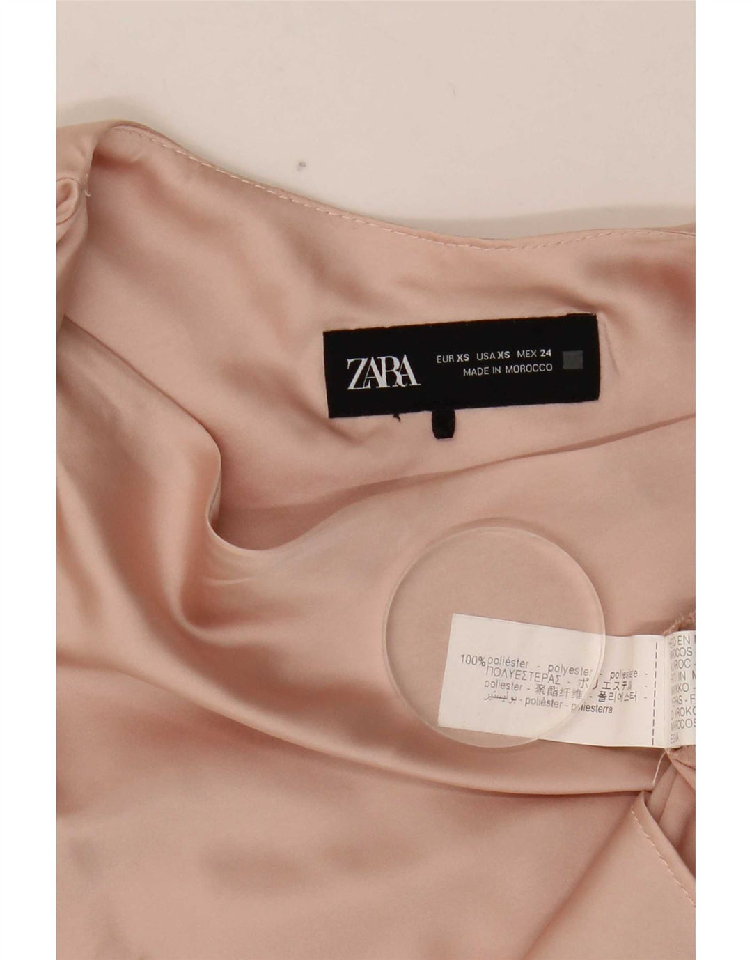 Zara Mujer Blusa Sin Mangas Top UK 6 XS Rosa Poliéster