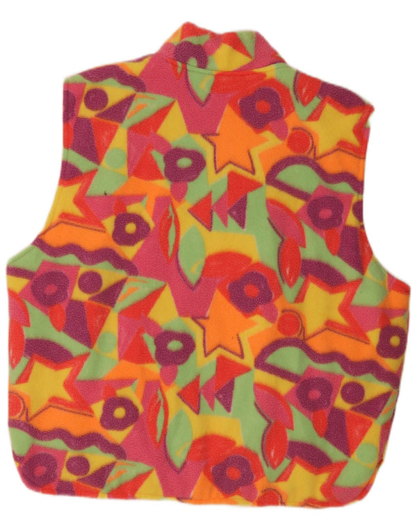 Vintage hombres polar Gilet Reino Unido 42 XL multicolor geométrico