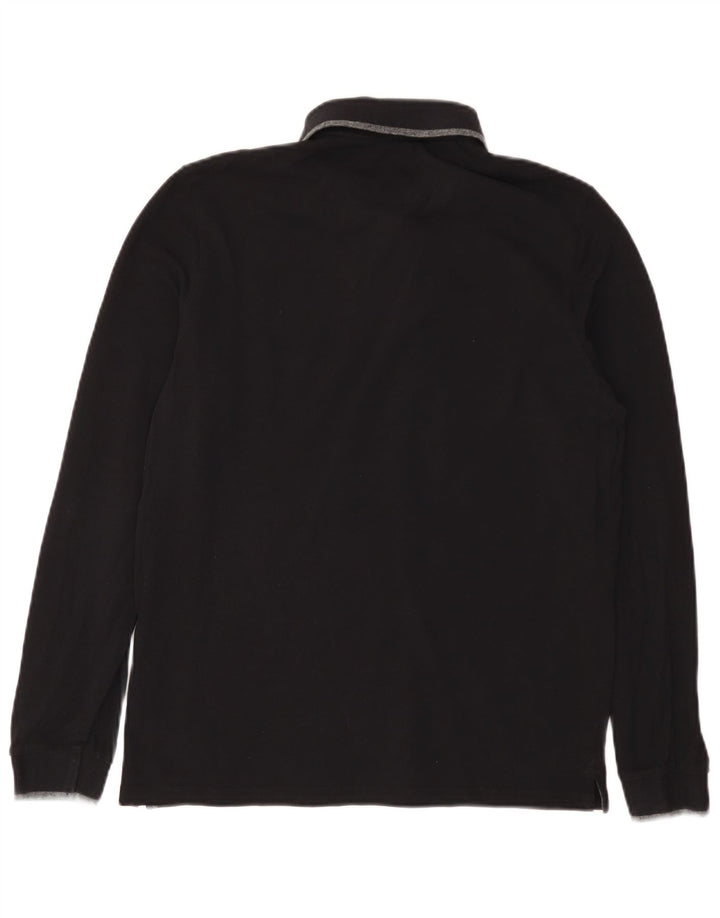 CHAMPION Polo de manga larga para hombre pequeño de algodón negro