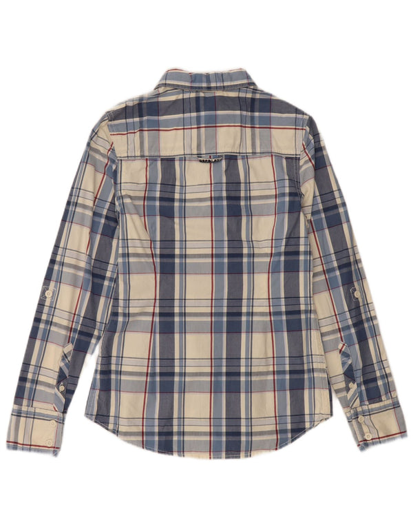 SUPERDRY Camisa de mujer UK 40 Small Blue Check Cotton