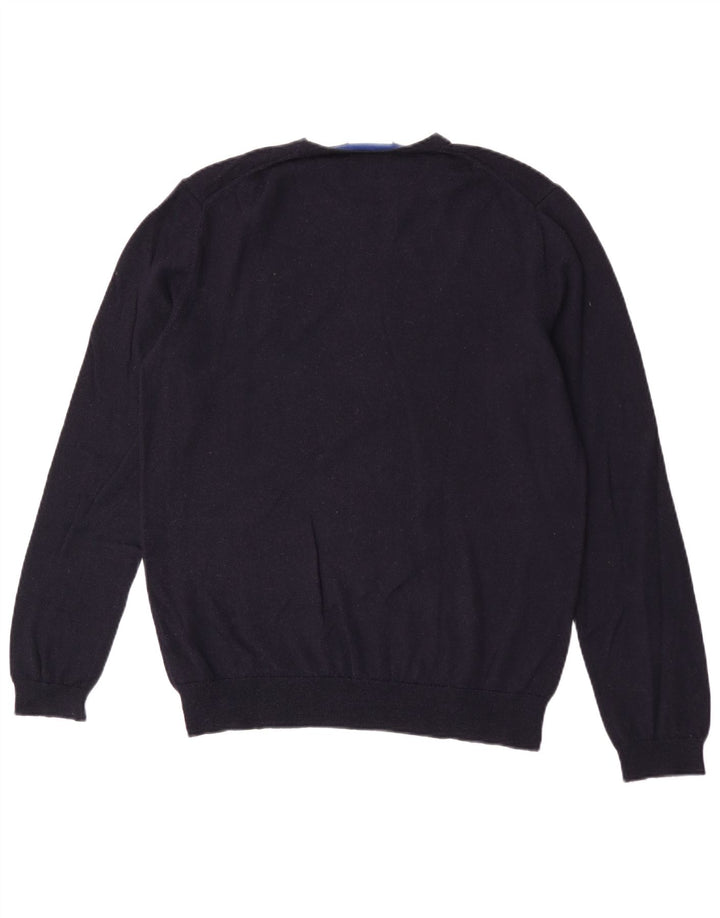 Calvin Klein - Jersey de cuello redondo para hombre, talla grande, lana azul marino
