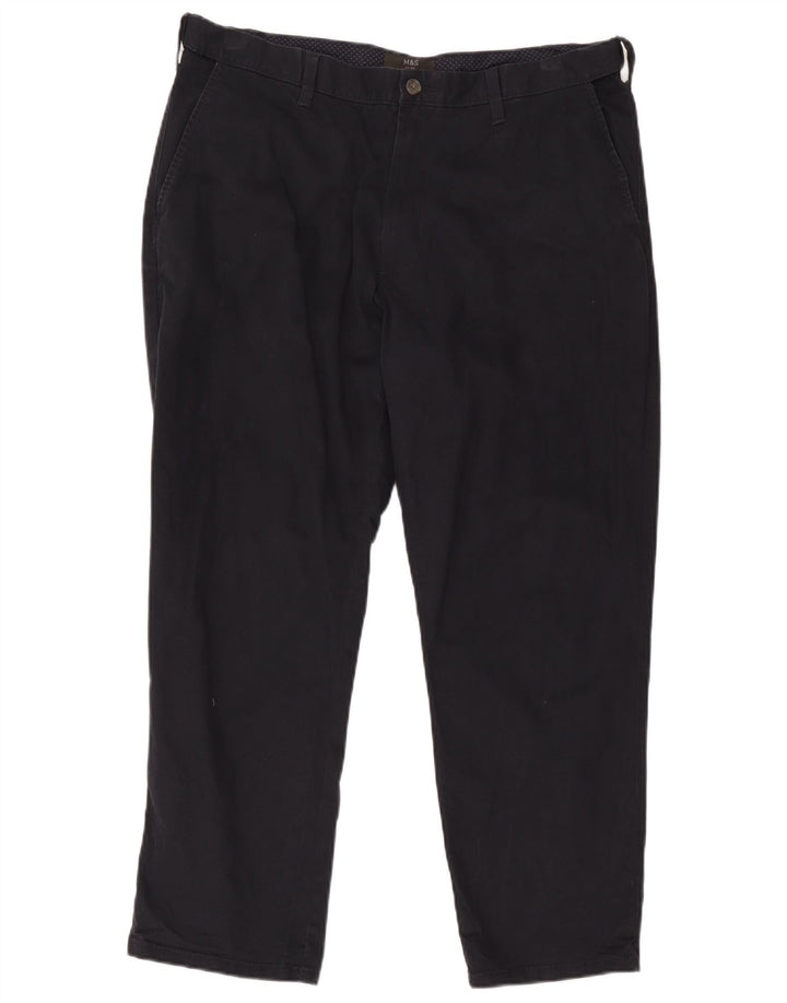 Marks & Spencer Pantalones chinos rectos regulares para hombre W38 L29 Azul marino