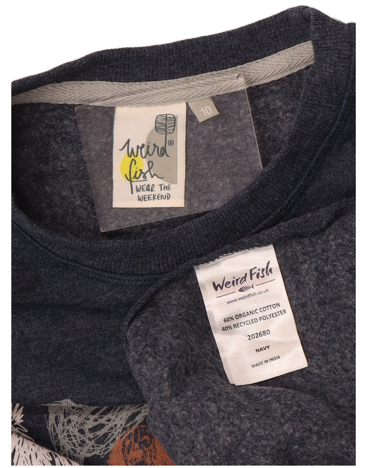 Weird Fish Sudadera de gran tamaño con gráfico para mujer, talla 10, color azul marino