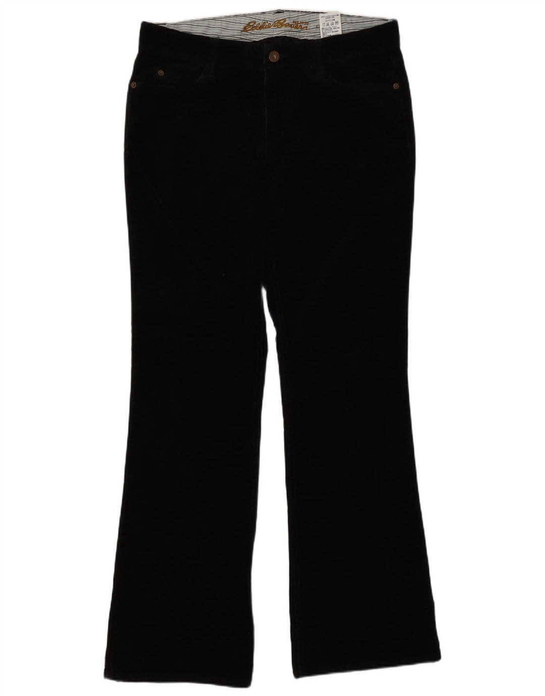 Eddie Bauer Pantalones clásicos de pana para mujer US 8 Medium W30 L32 Negro