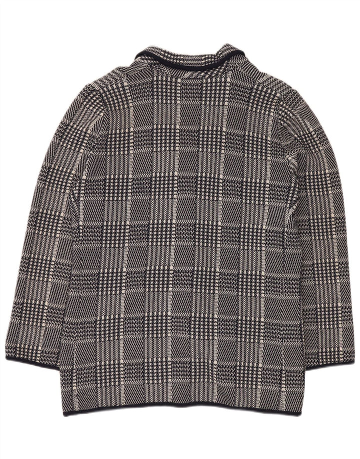 VALENTINO Chaqueta Miss V para Mujer IT 48 XL Pata de Gallo Azul Marino