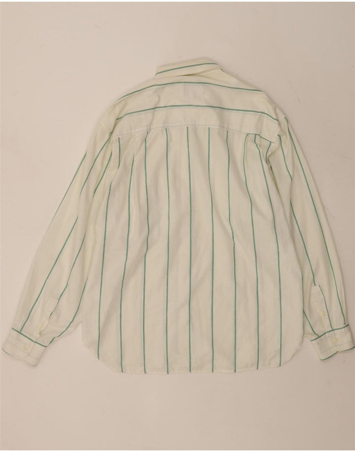 Camisa vintage para hombre a rayas blancas medianas