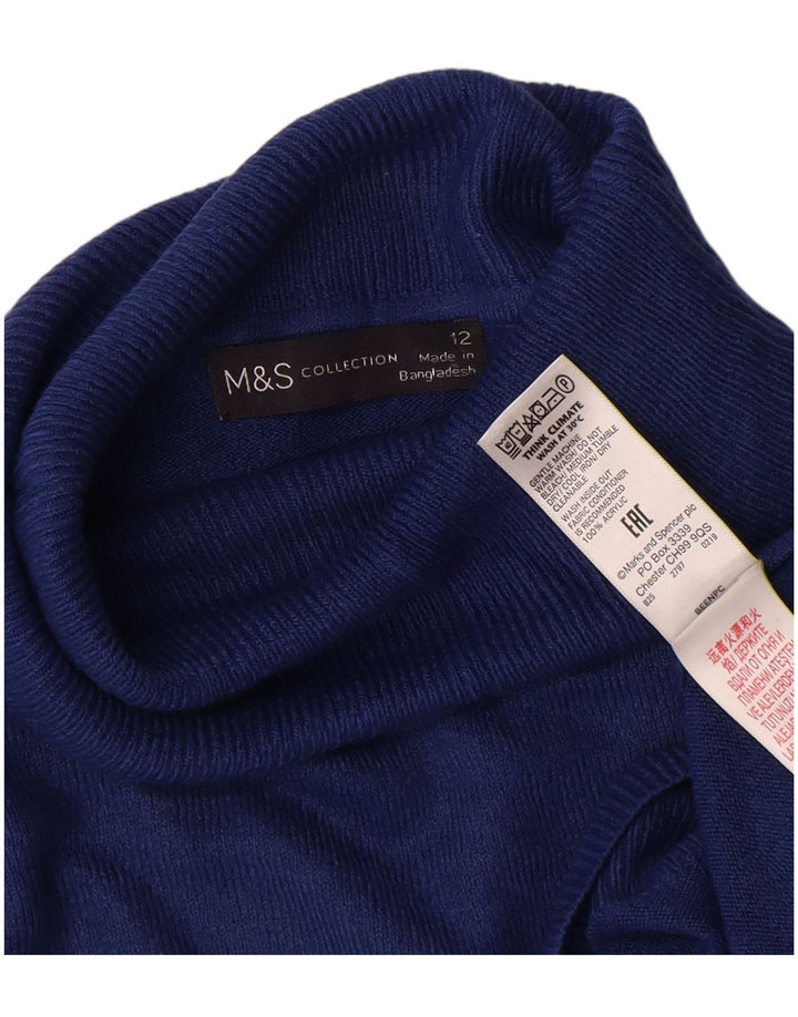 Marks & Spencer - Jersey con cuello vuelto para mujer, talla 40, talla M, color azul marino