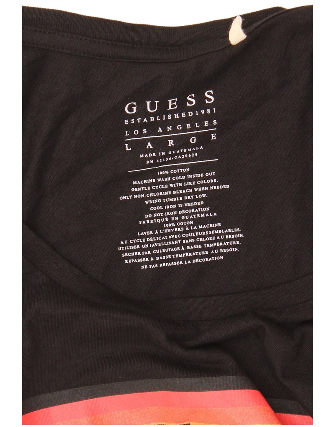 Guess Mens Graphic Vest Top Grande Algodón Negro