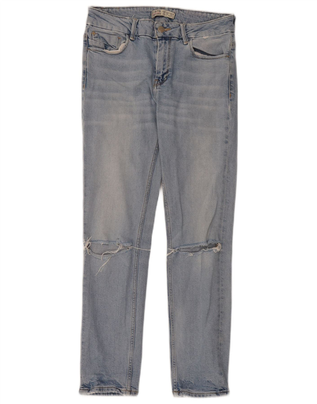 Zara Jeans Slim Desgastados para Mujer EU 38 Small W28 L28 Azul