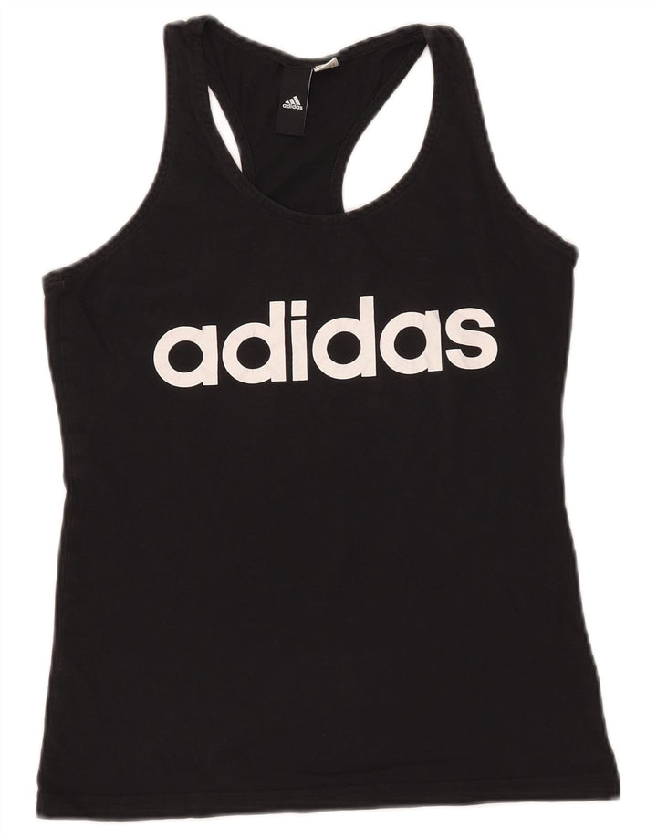 Adidas Mujer Gráfico Chaleco Top UK 8 Pequeño Negro