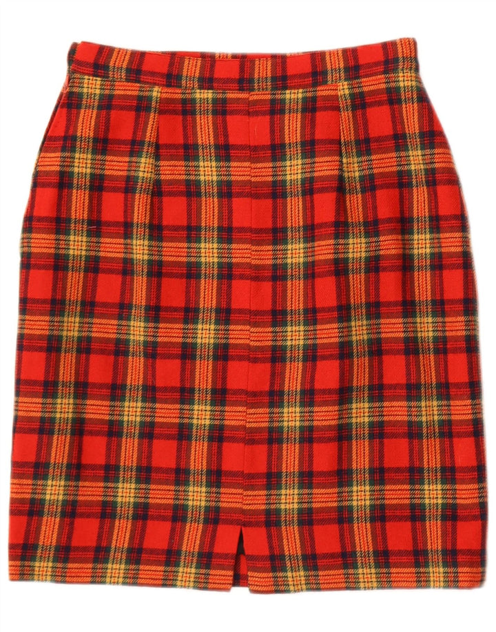 Vintage mujer mini falda W25 XS rojo cuadros