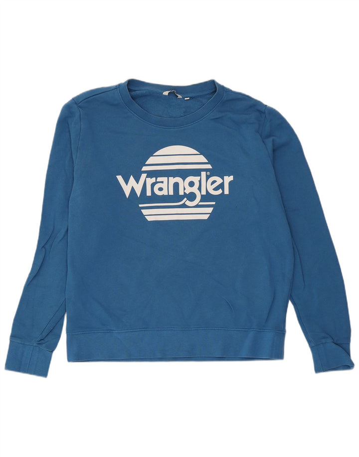 Wrangler Sudadera Gráfica para Mujer Jumper UK 44 Algodón Azul Medio