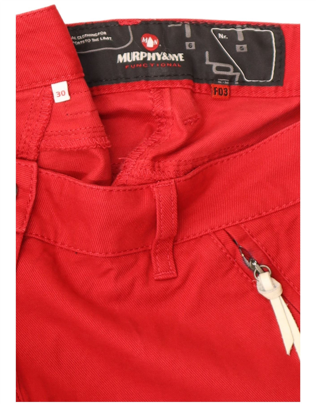 MURPHY & NYE Pantalones chinos rectos para mujer W30 L32 Algodón rojo