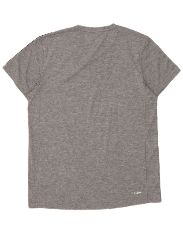 Adidas Mens Climalite Camiseta Top Grande Gris Algodón