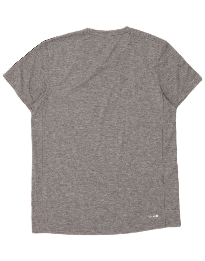 Adidas Mens Climalite Camiseta Top Grande Gris Algodón