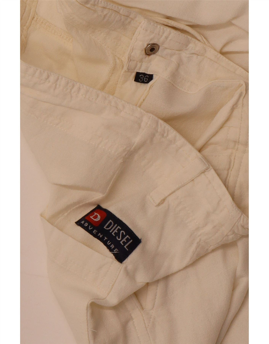Diesel Pantalones Anchos Para Mujer W36 L27 Blanco Roto