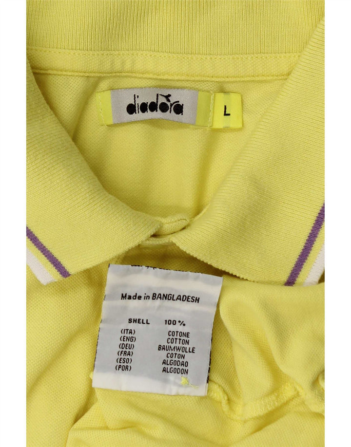 Diadora Polo Hombre Grande Amarillo Algodón