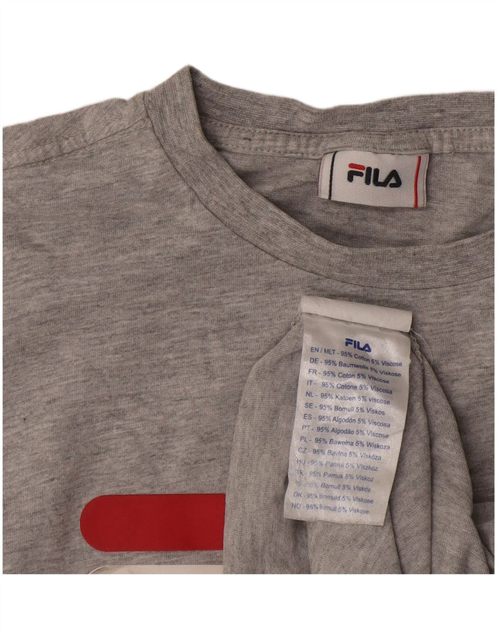 Fila Camiseta gráfica para hombre Top de algodón gris medio