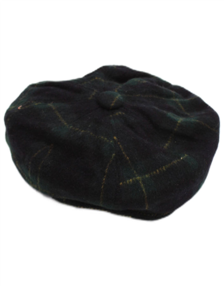 Gorra plana vintage para hombre pequeña azul marino a cuadros