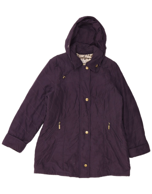 Marks & Spencer Chaqueta cortavientos con capucha para mujer UK 40 XL Poliéster morado