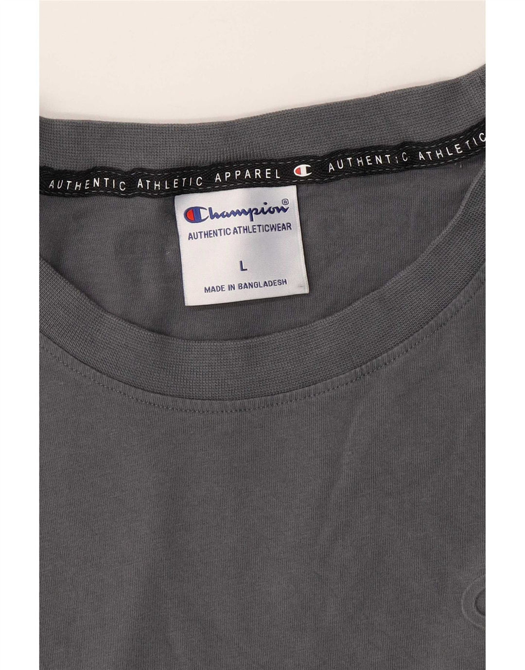 Champion Camiseta Regular para Hombre Top Grande Gris Algodón