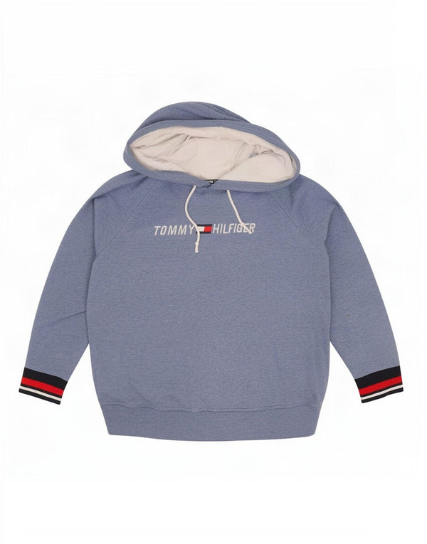 Tommy Hilfiger Jersey con capucha gráfico para mujer UK 46 Large Blue Colourblock