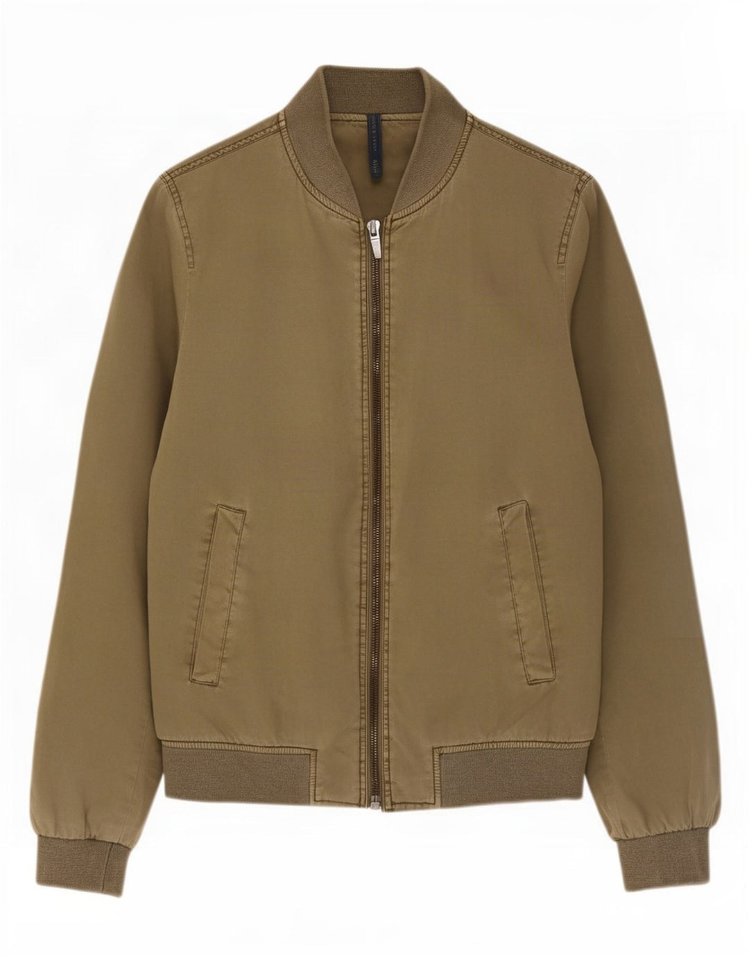 Zara Mens Bomber Jacket UK 36 Small Caqui Algodón