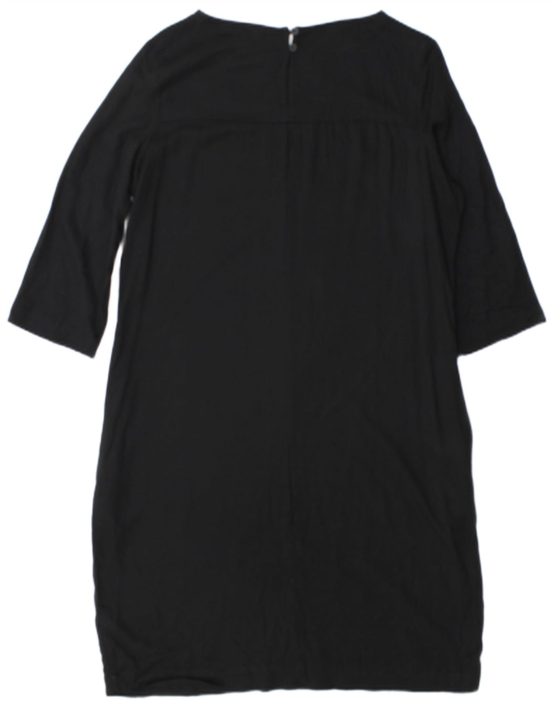 Marks & Spencer Vestido recto de manga 3/4 para mujer UK 42 Viscosa negra mediana